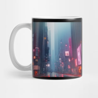 Cyberpunk City View Poster Mug